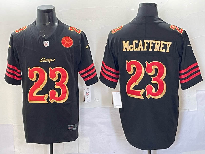 Men San Francisco 49ers #23 McCaffrey black Limited Nike NFL 2025 Jersey 06